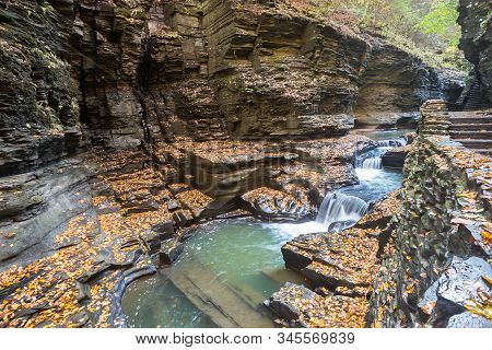 Watkins Glen State Park In Upstate New York In The Finger Lakes Region.
