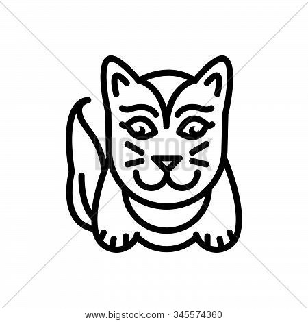 Black Line Icon For Cute Lovable Sweet Charming Likable Cat