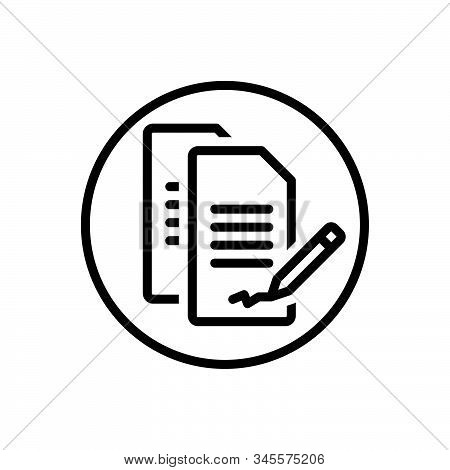 Black Line Icon For Contract Agreement Appendage Bond Legal