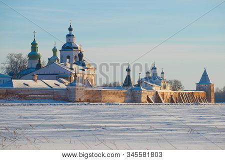 December Day Near The Walls Of The Kirillo-belozersky Monastery. Vologda Region, Russia