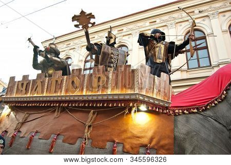 Ukraine, Chernivtsi, January 2020. Lightning Festival: 