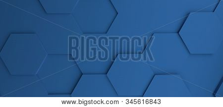 Abstract Modern Classic Blue Honeycomb Background, 3d Rendering
