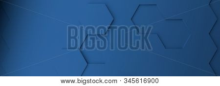 Abstract Modern Classic Blue Honeycomb Background, 3d Rendering