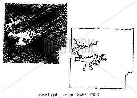 Cleburne County, Arkansas (u.s. County, United States Of America,usa, U.s., Us) Map Vector Illustrat