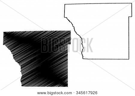 Cleveland County, Arkansas (u.s. County, United States Of America,usa, U.s., Us) Map Vector Illustra