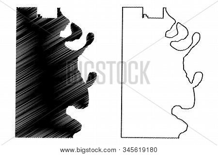 Chicot County, Arkansas (u.s. County, United States Of America,usa, U.s., Us) Map Vector Illustratio