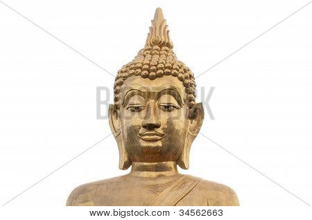 Ansikte av gyllene Buddha