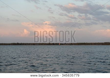Sunset On The Sheksninsky Reservoir. Vologda Region.russia