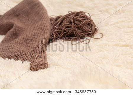 Ball And Threads For Knitting.