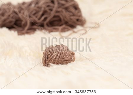 Ball And Threads For Knitting.