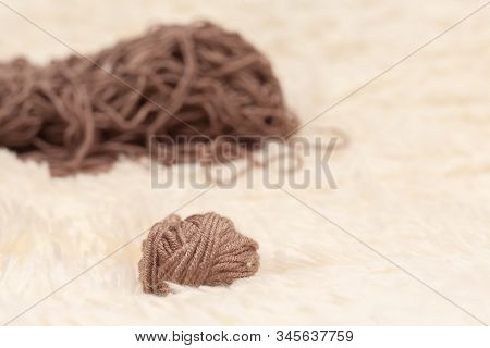 Ball And Threads For Knitting.