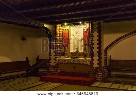 Sopot, Poland - December 20, 2017: Side Altar Of The Garrison Church Of St. George In Sopot. Origina