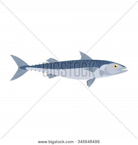 The Mackerel Is Isolated On The White Background.
