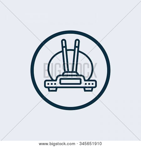 Modem With Two Antenna Icon. Thin Linear Modem With Two Antenna Outline Icon Isolated On White Backg