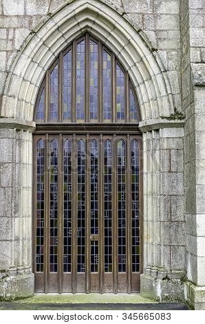 Ploermel, Brittany, France - May 30: Entrance To Chapel Of The Brothers Of La Mennais (chapelle Des 