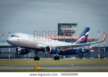 October 29, 2019, Moscow, Russia. Plane 
Airbus A320-200 Aeroflot - Russian Airlines At Sheremetyevo