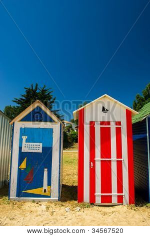 Oleron ไอแลนด์ฮัทหาดสีสันที่ฝรั่งเศส