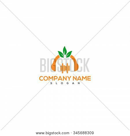 Nature Music With Leaf Logo Design Vector Template