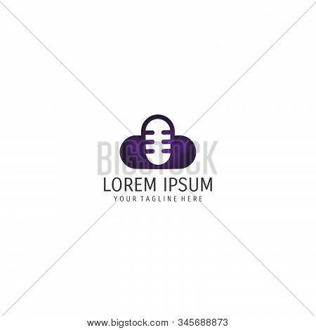Business Podcast Logo Design Vector Template Isolated On White Background