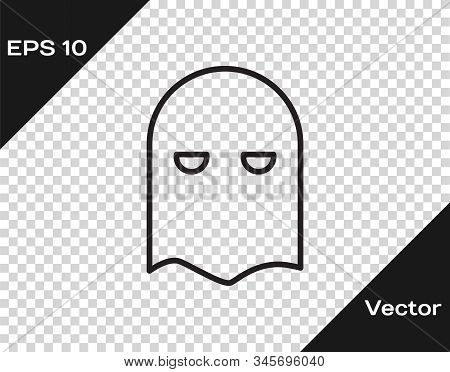 Black Line Executioner Mask Icon Isolated On Transparent Background. Hangman, Torturer, Executor, To
