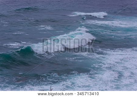 Nature Scene Image Of Ocean Wave At Jeju Island, South Korea For Background Or Wallpaper Use.