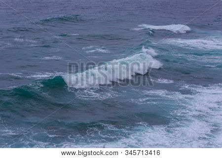 Nature Scene Image Of Ocean Wave At Jeju Island, South Korea For Background Or Wallpaper Use.