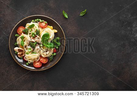 Chicken Pasta Spaghetti Primavera