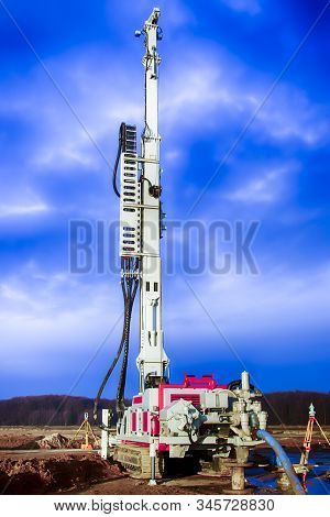 Drilling Rig. Drilling Deep Wells. Industry Mineral Exploration. Belarus. Salihorsk 2020