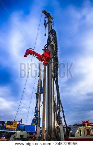 Drilling Rig. Drilling Deep Wells. Industry Mineral Exploration. Belarus. Salihorsk 2020