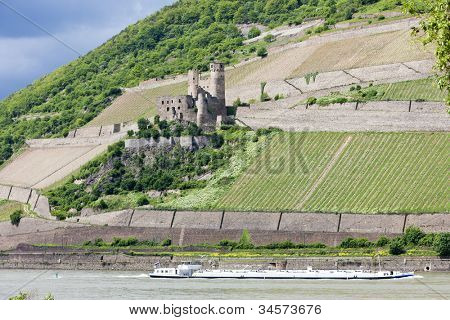 Ehrenfels linnan raunioilla, Rheinland-Pfalz, Saksa