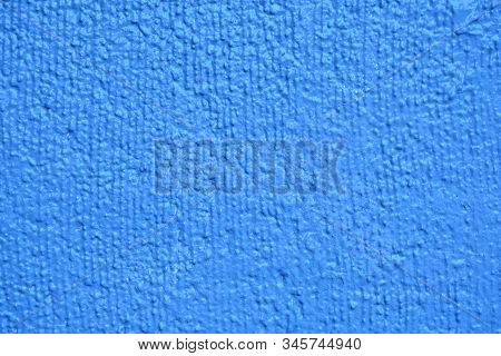 Plaster Wall Background Texture In Tren Color - Classic Blue. Close Up.