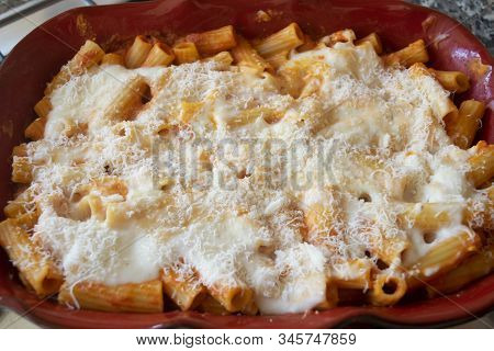 Pasta Pasticciata Or Italian Traditional Pasta Pie With Besciamel And Parmesan
