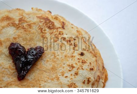 Staple Of Yeast Pancakes, Traditional For Russian Pancake Week Shrove Tide