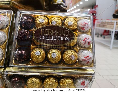 Plastic Packaging Of Delicious Italian Chocolate Candy Ferrero Rocher For Sale At Ashan Shopping Cen