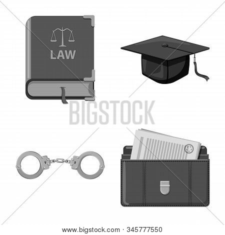 Vector Design Of Law And Lawyer Icon. Set Of Law And Justice Vector Icon For Stock.