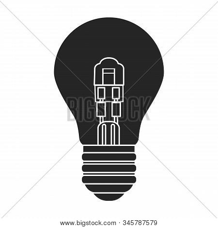 Iight Bulb Vector Icon.black Vector Icon Isolated On White Background Light Bulb.