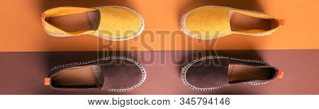Banner Of Two Pair Of Espadrilles, Loafers