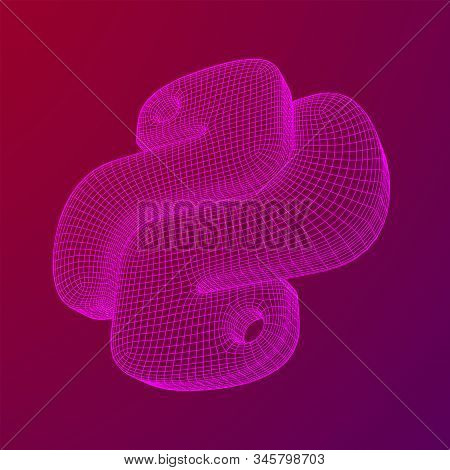 Python Code Language Sign. Programming Coding And Developing Concept. Wireframe Low Poly Mesh Vector
