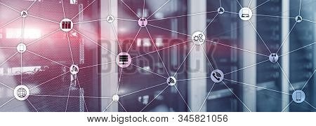 Website Banner Mixed Media. Iot - Internet Of Things Concepts. Ict - Information And Telecommunicati