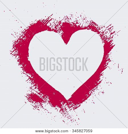 Hand Paint Acrylic Doodle Seamless Pattern With Hearts