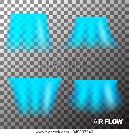 Air Flow Of Clean Or Cold Air From Conditioner. Isolated On Transparent Background.