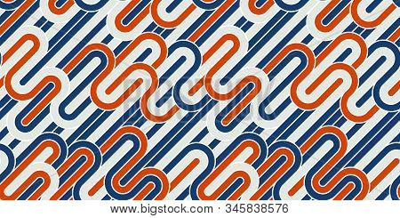 Seamless Lines Pattern, Stripy Geometric Vector Abstract Background, Linear Stripy Net, Optical Maze