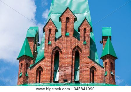 Russia, Blagoveshchensk, July 2019: Tower Of The Orthodox Church Of The Archangel Gabriel And Other