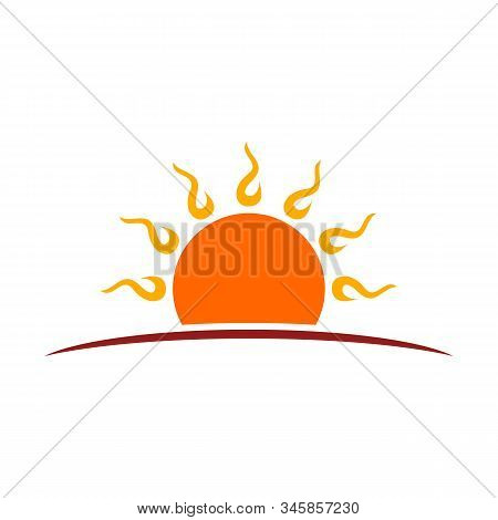 Sun Vector Logo Summer Icon Design. Sun Burst Star Logo Icon. Vector Yellow Sun Symbol. Vector Sun E