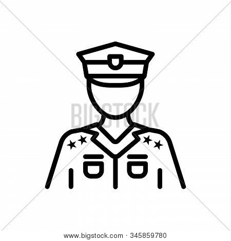 Black Line Icon For Police Police-force Constabulary Person Law Guard