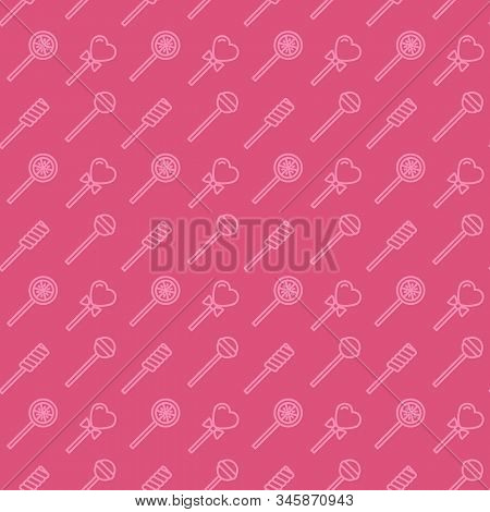 Sweets Icon Pattern Background. Lollipop Collection, Seamless Pattern. Symbol, Logo Illustration. Ve