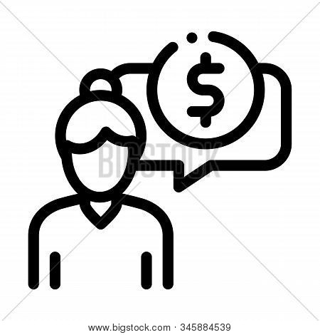 Woman Dollar Mark Icon Vector. Outline Woman Dollar Mark Sign. Isolated Contour Symbol Illustration
