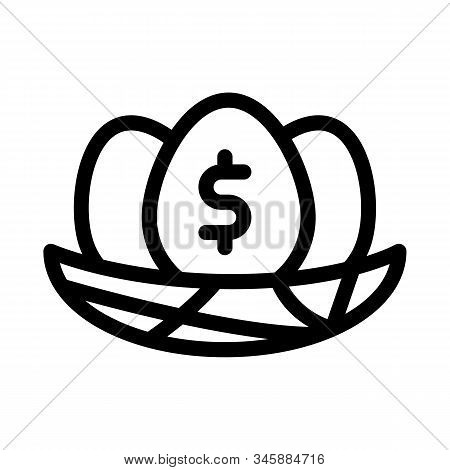 Dollar Mark Eggs Icon Vector. Outline Dollar Mark Eggs Sign. Isolated Contour Symbol Illustration