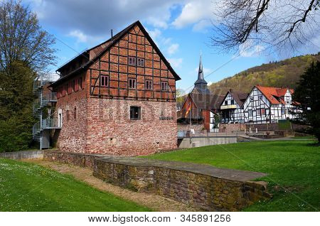 BODENWERDER, GERMANY - April 20, 2016: Baron Munchausen museum in Bodenwerder, Lower Saxony, Germany.                              
