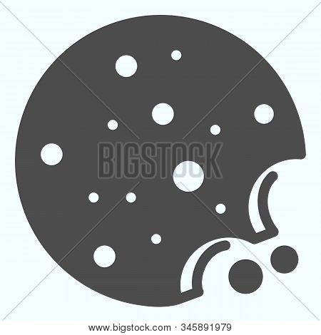Biscuit Solid Icon. A Round Cake Vector Illustration Isolated On White. Cookie Glyph Style Design, D